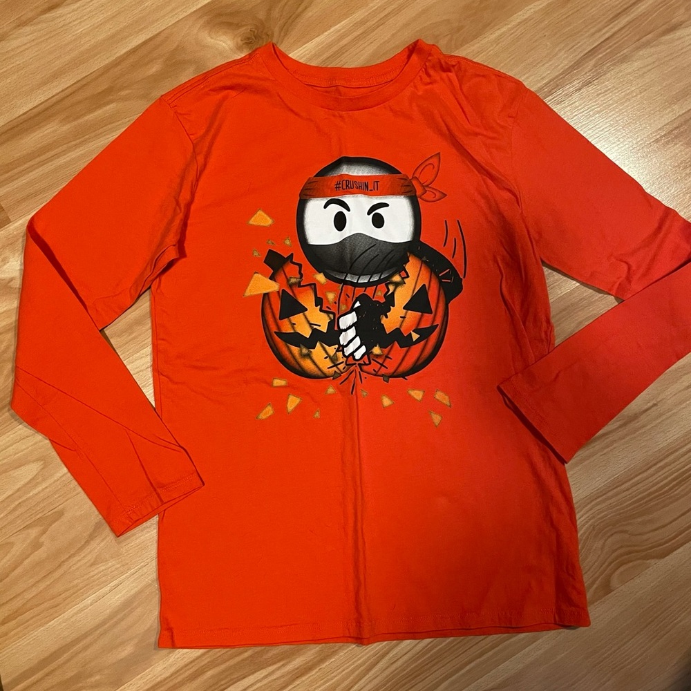 NWOT Childrens Place Ninja Pumpkin Shirt